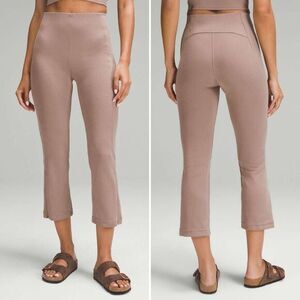 Lululemon Ribbed Softstreme Zip-Leg High-Rise Cropped Pant 25" in Taupetastic Si